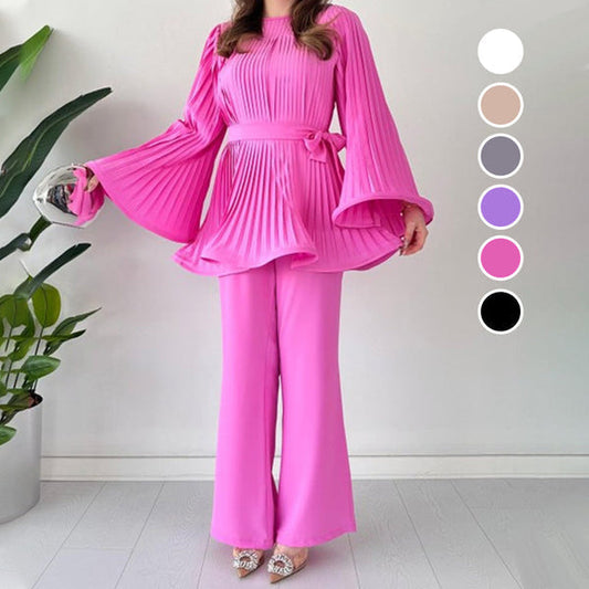 Pleated Two-Piece Set