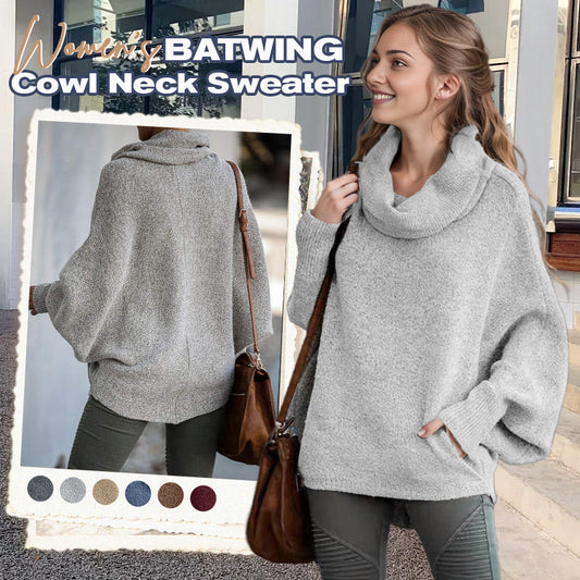 💖Women's Batwing Cowl Neck Sweater With Pockets