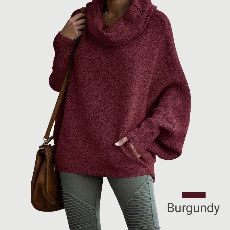💖Women's Batwing Cowl Neck Sweater With Pockets