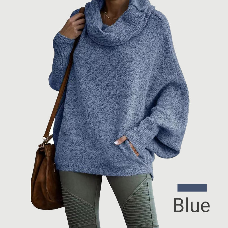 💖Women's Batwing Cowl Neck Sweater With Pockets
