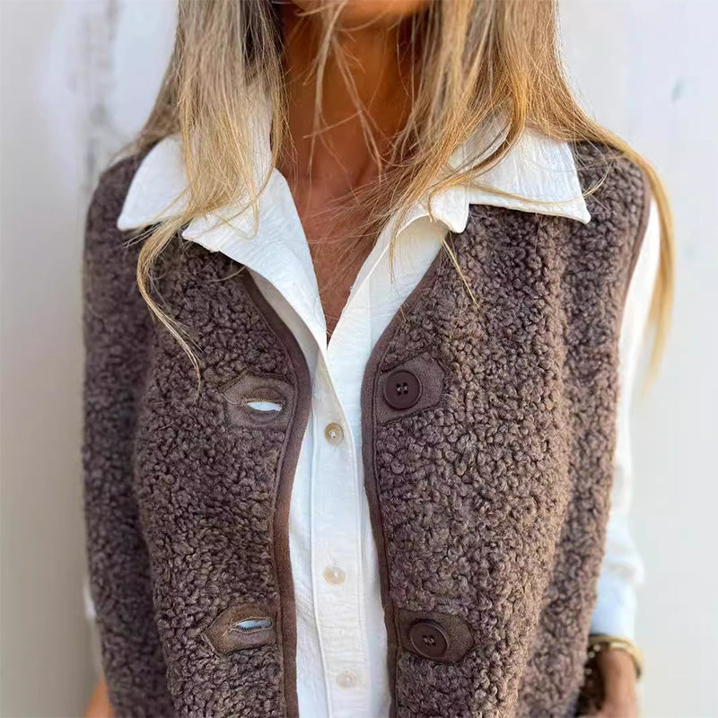 🎁Women's Fall Button Down Short Warm Vest