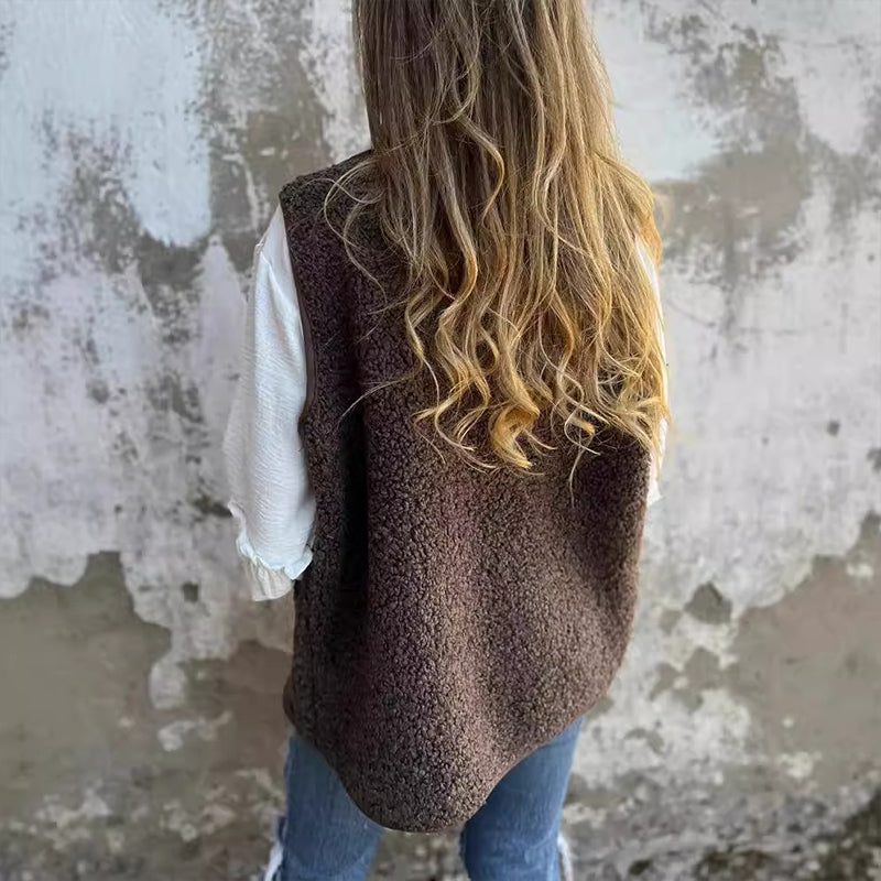🎁Women's Fall Button Down Short Warm Vest