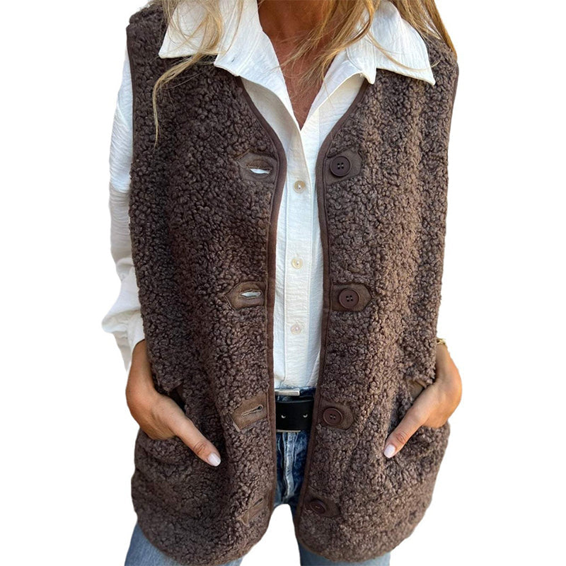 🎁Women's Fall Button Down Short Warm Vest