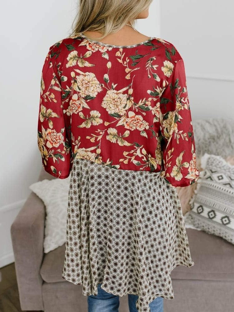 🌸Spring Sale 49% OFF🌸Women's Floral Kimono Ruffle Sleeve Tie Cardigans Flowy Boho Loose Cover Ups