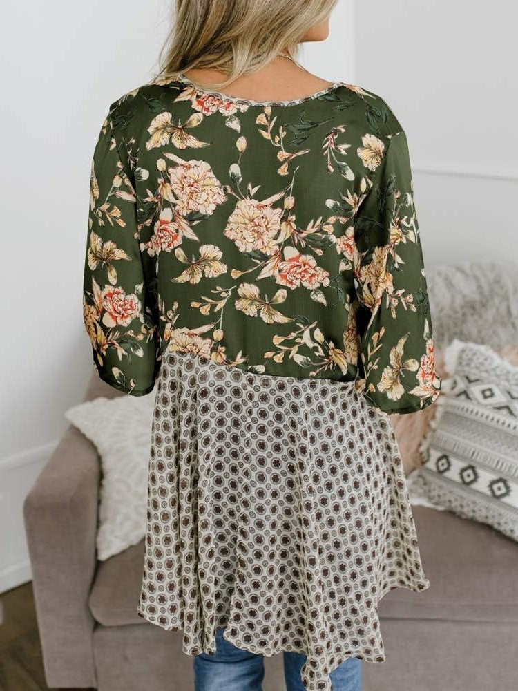 🌸Spring Sale 49% OFF🌸Women's Floral Kimono Ruffle Sleeve Tie Cardigans Flowy Boho Loose Cover Ups