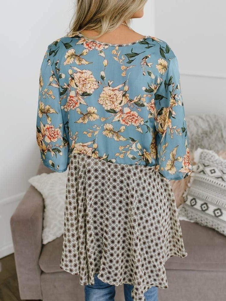 🌸Spring Sale 49% OFF🌸Women's Floral Kimono Ruffle Sleeve Tie Cardigans Flowy Boho Loose Cover Ups