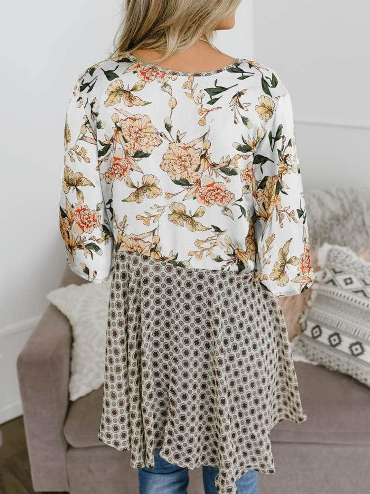 🌸Spring Sale 49% OFF🌸Women's Floral Kimono Ruffle Sleeve Tie Cardigans Flowy Boho Loose Cover Ups