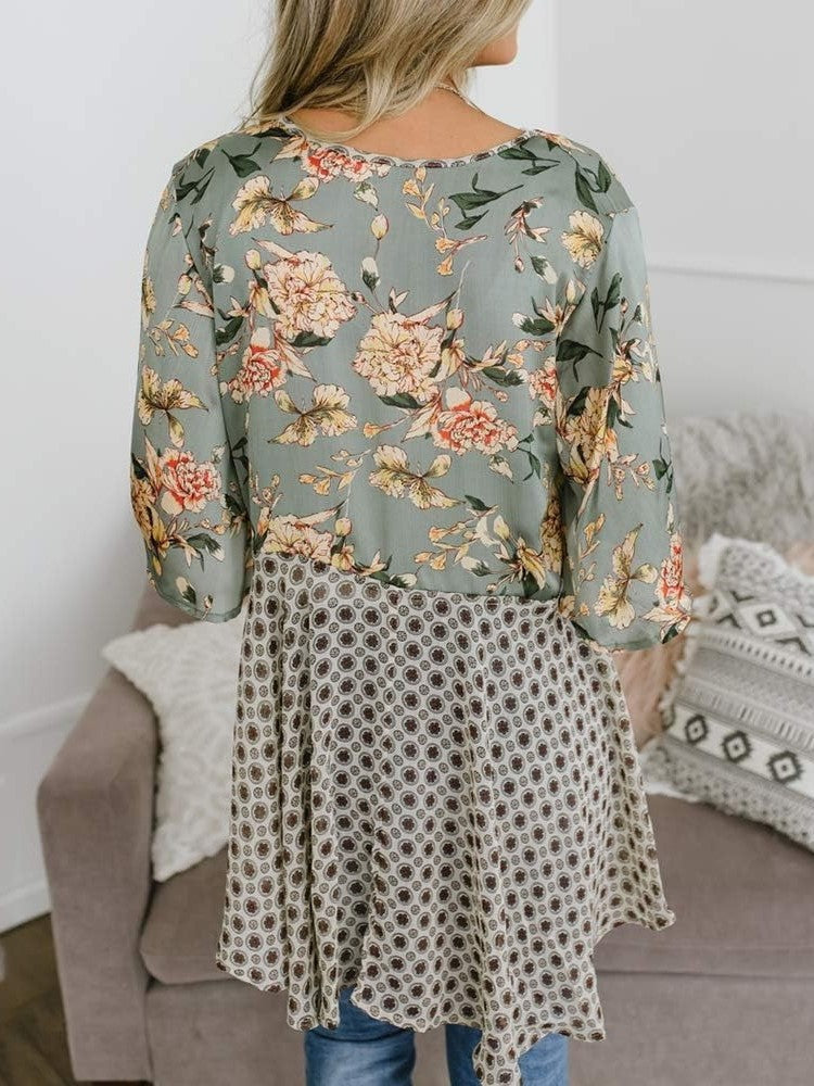 🌸Spring Sale 49% OFF🌸Women's Floral Kimono Ruffle Sleeve Tie Cardigans Flowy Boho Loose Cover Ups