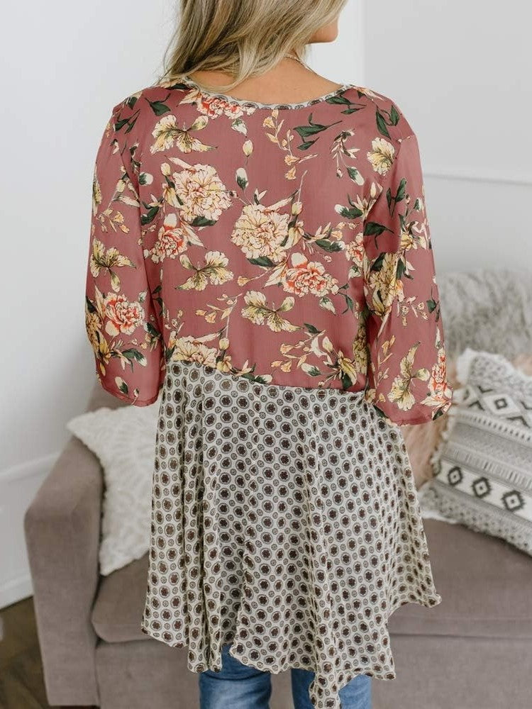 🌸Spring Sale 49% OFF🌸Women's Floral Kimono Ruffle Sleeve Tie Cardigans Flowy Boho Loose Cover Ups