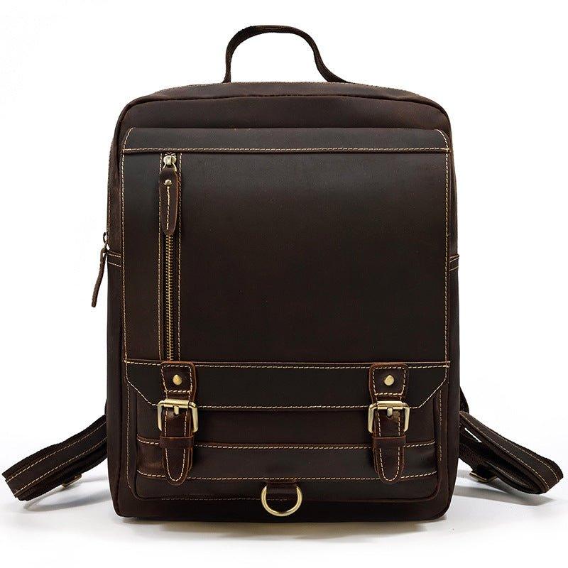 Vintage Laptop Leather Backpack Mens