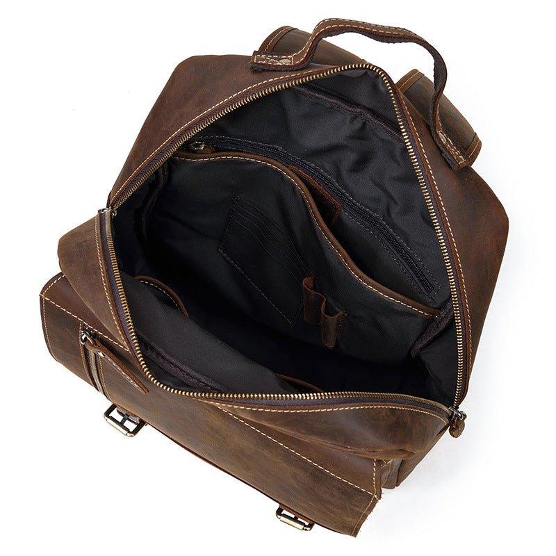 Vintage Laptop Leather Backpack Mens