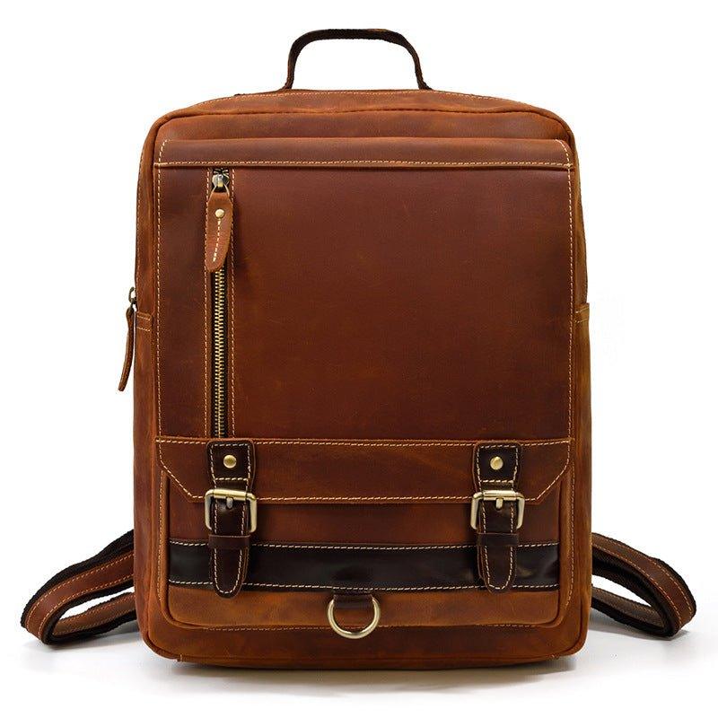 Vintage Laptop Leather Backpack Mens