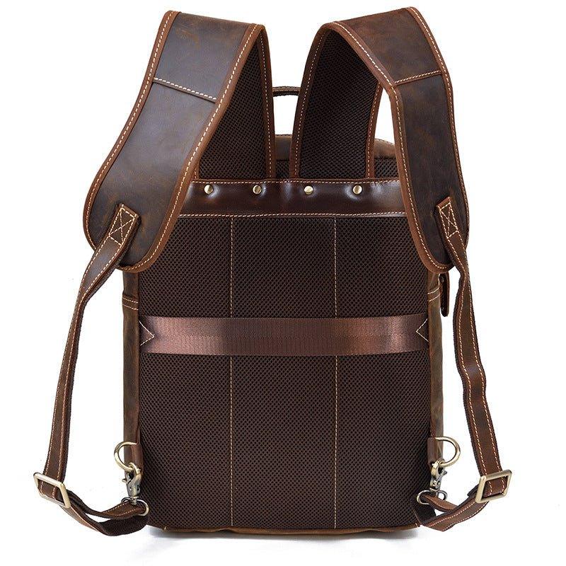 Vintage Laptop Leather Backpack Mens