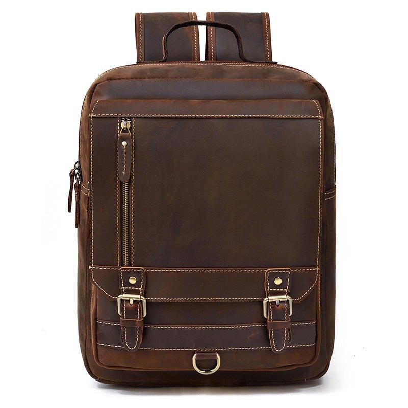 Vintage Laptop Leather Backpack Mens