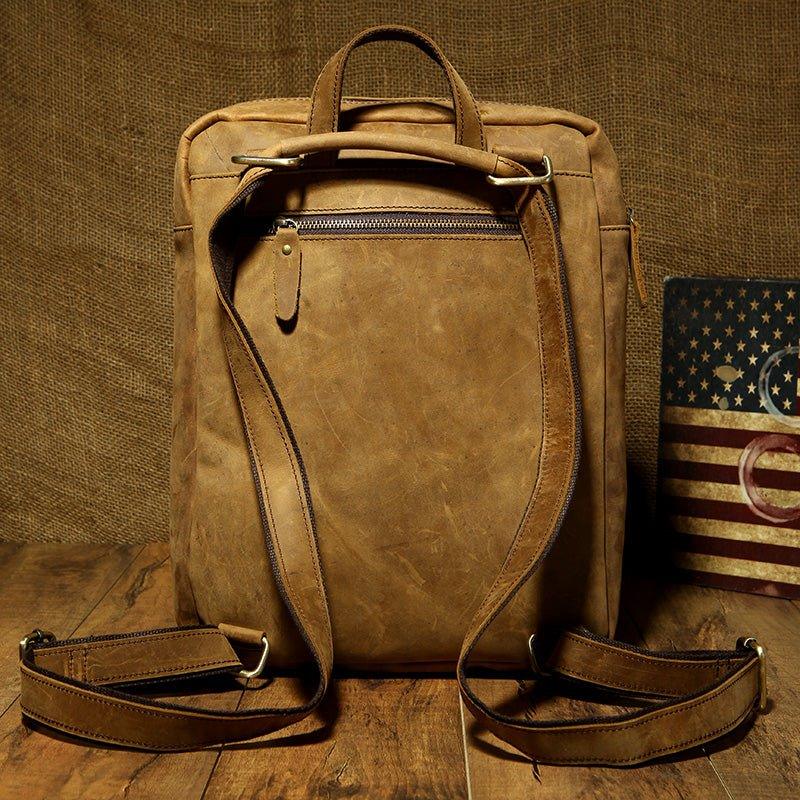 Vintage Leather Alligator Style Backpack for Laptop