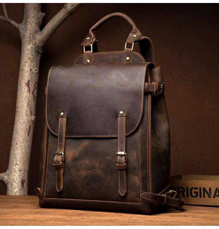 Mens Leather Handbag Backpack