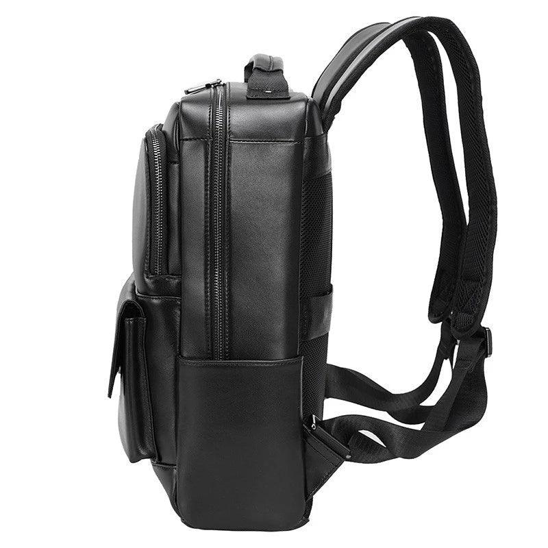 Black Leather 14 inch Laptop Backpacks