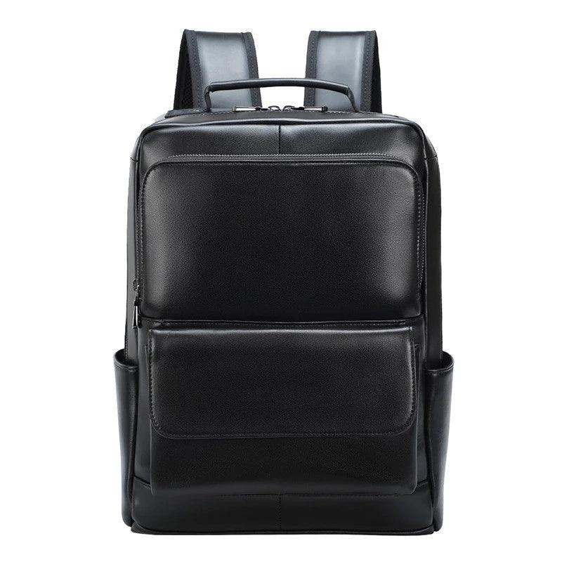 Black Leather 14 inch Laptop Backpacks