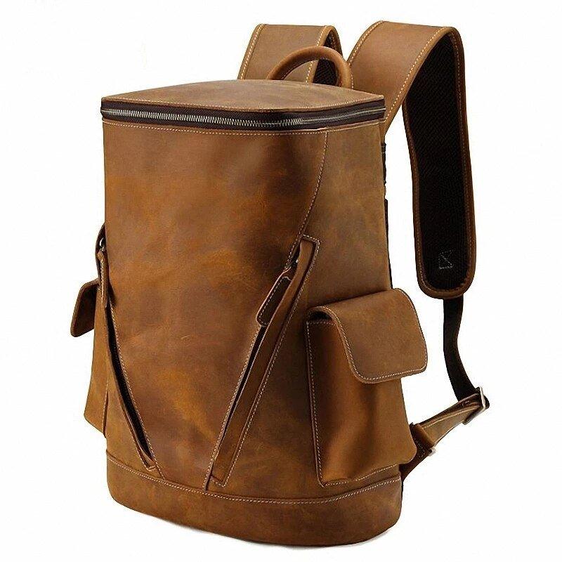 Cowhide Leather Backpack Men's