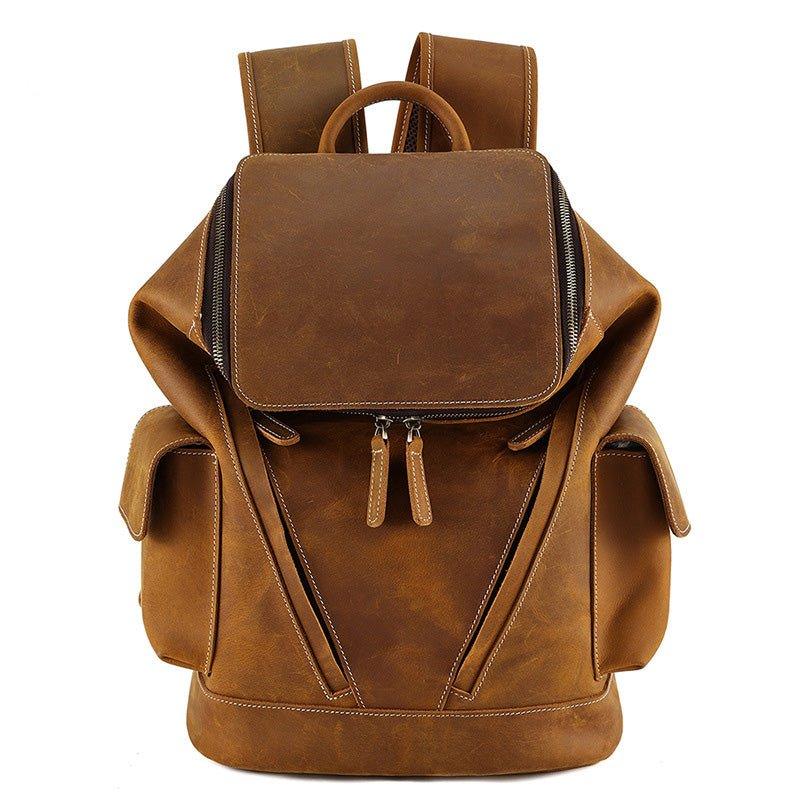 Cowhide Leather Backpack Men's