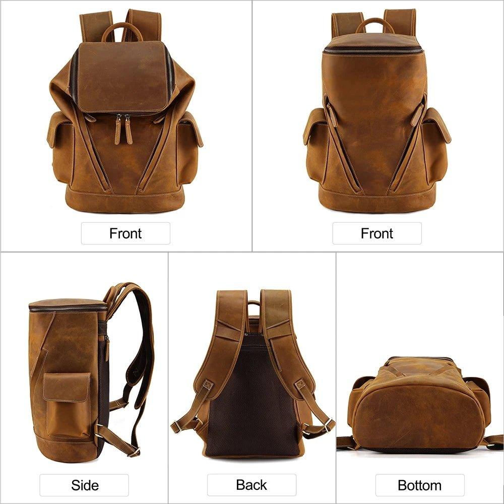 Cowhide Leather Backpack Men's