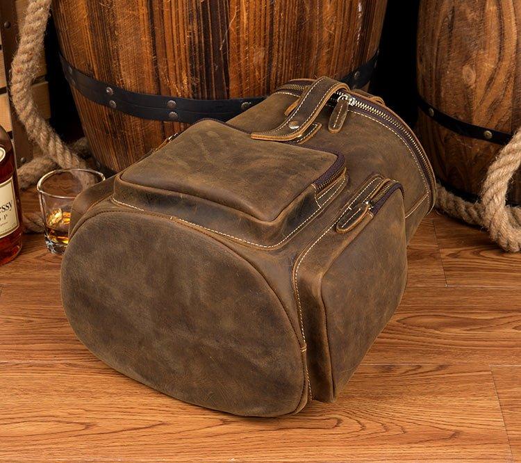 Crazy Horse Genuine Leather Mens Backpack Vintage