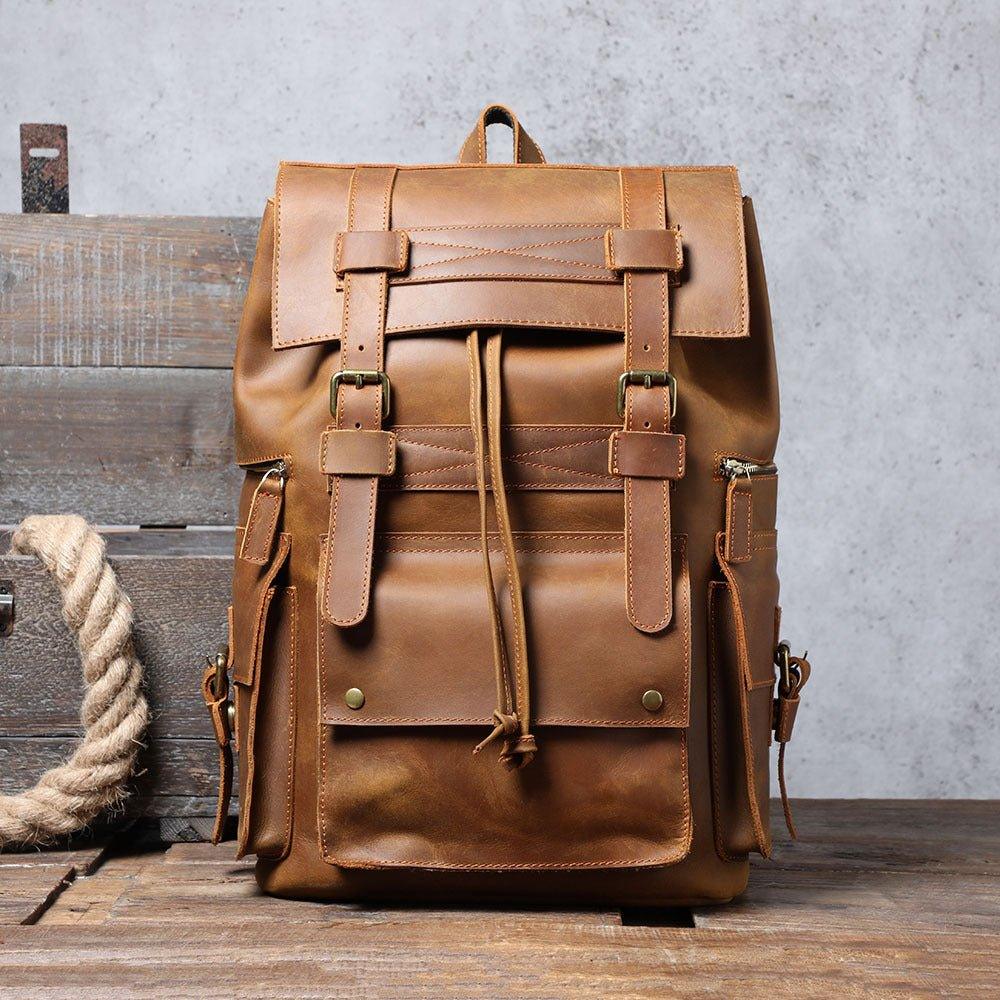 Laptop Leather Rucksack for Men