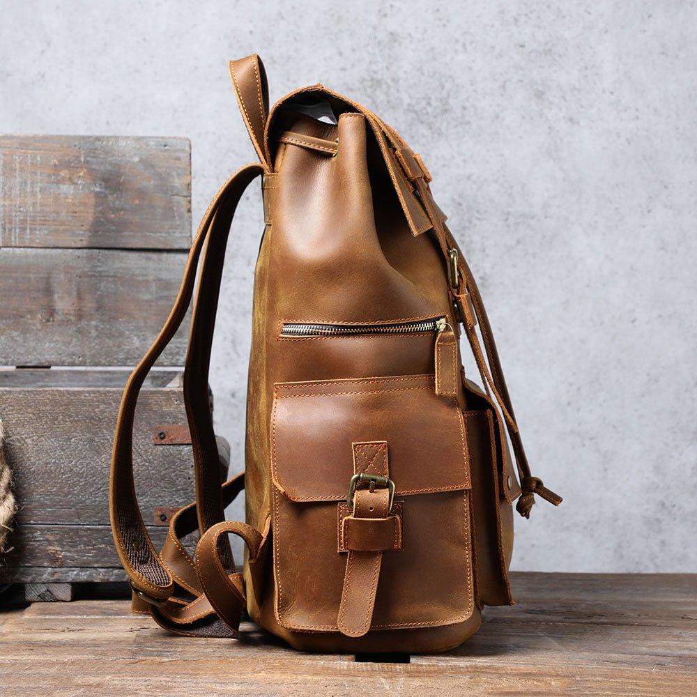 Laptop Leather Rucksack for Men