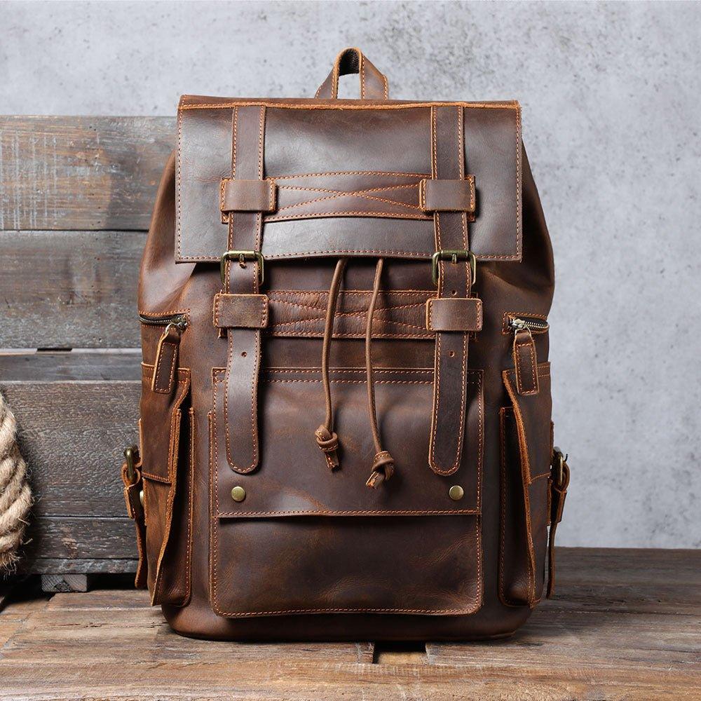 Laptop Leather Rucksack for Men