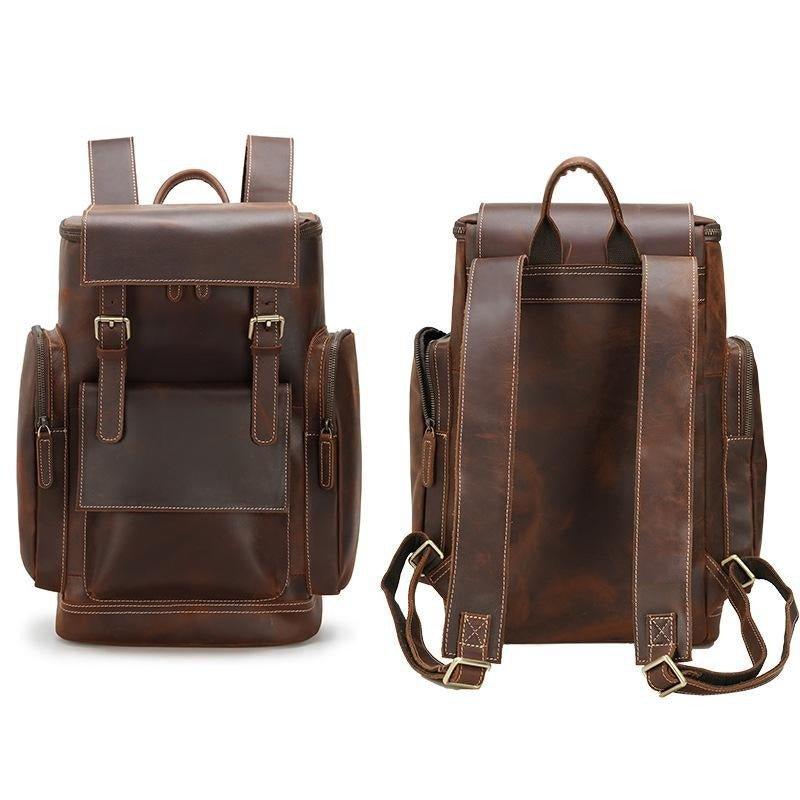 Large Leather Laptop Backpack, School, Travel