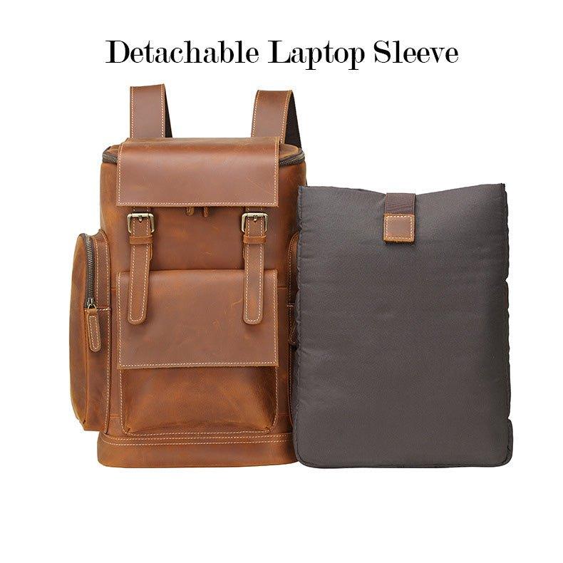 Large Leather Laptop Backpack, School, Travel