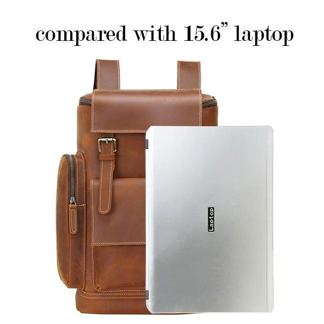 Large Leather Laptop Backpack, School, Travel