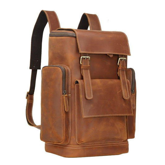 Large Leather Laptop Backpack, School, Travel