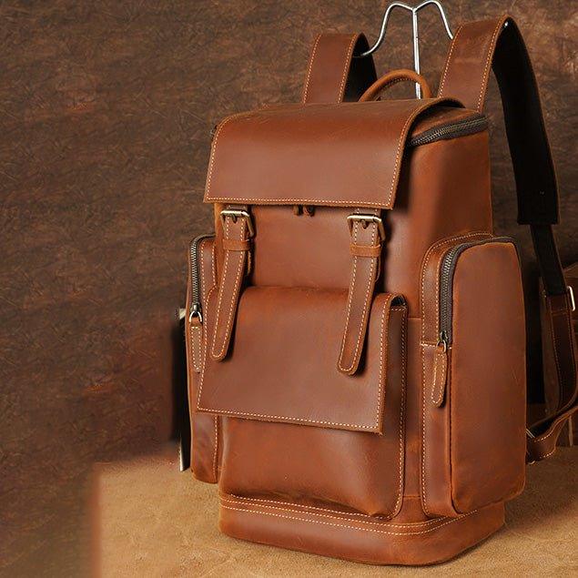 Large Leather Laptop Backpack, School, Travel