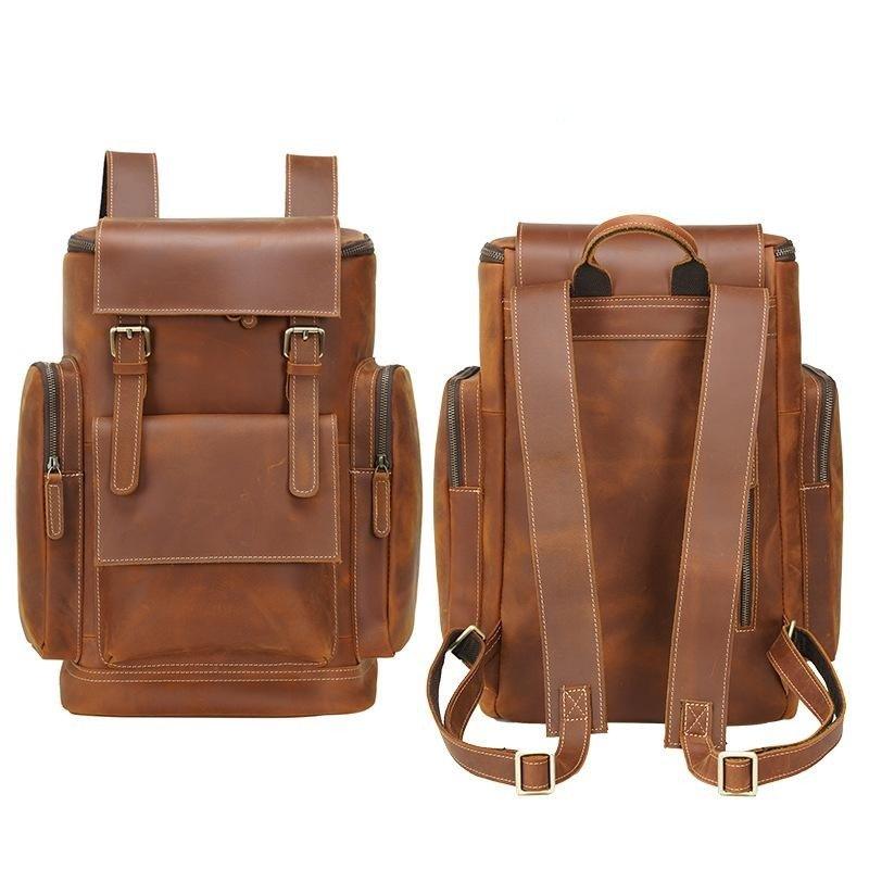 Large Leather Laptop Backpack, School, Travel