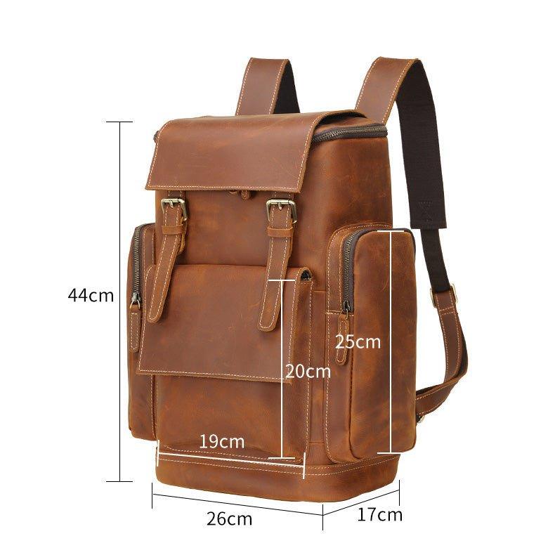 Large Leather Laptop Backpack, School, Travel