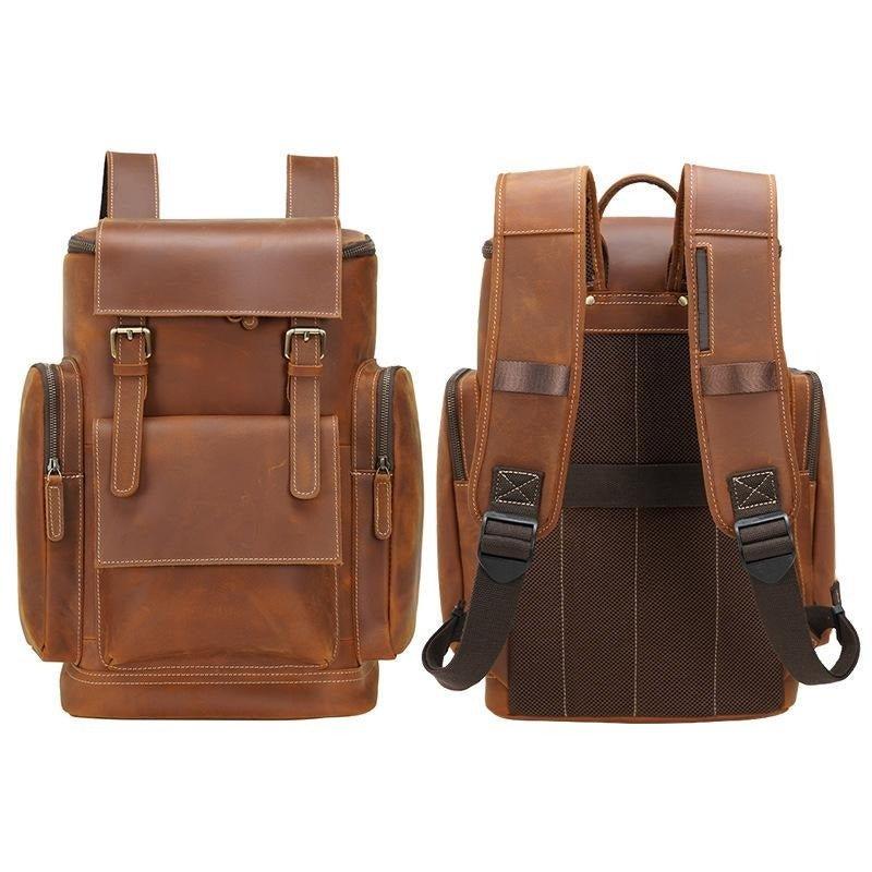 Large Leather Laptop Backpack, School, Travel