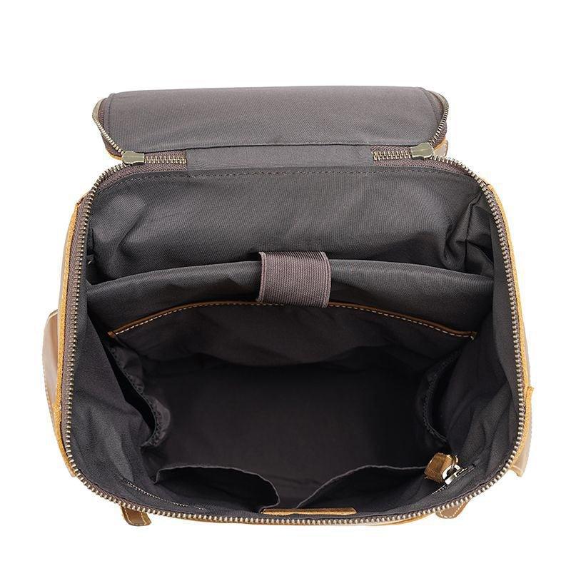 Large Leather Travel Backpack for 14" Laptop