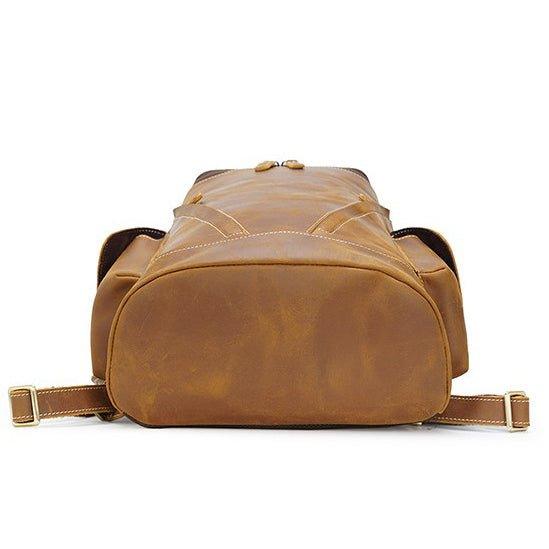 Large Leather Travel Backpack for 14" Laptop