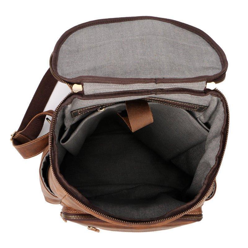 Leather Backpack Large Capacity for 15.6" Laptop