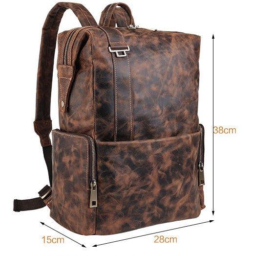 Leather Rucksack Men Dark Brown