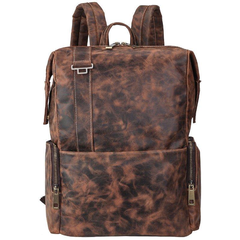 Leather Rucksack Men Dark Brown