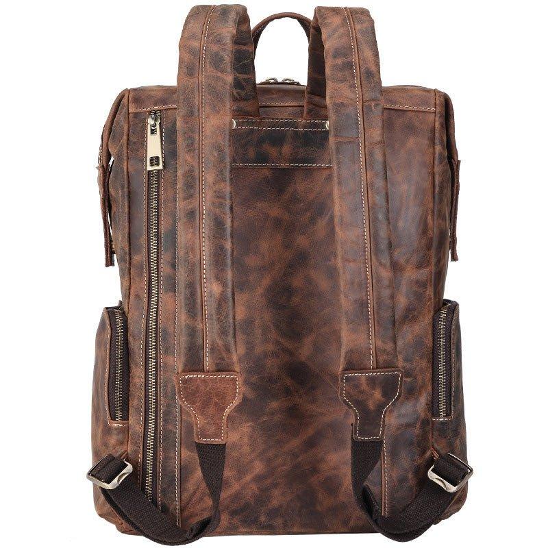 Leather Rucksack Men Dark Brown