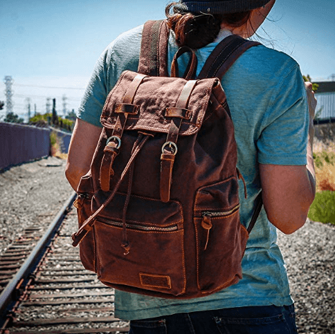 Men 21L Vintage Canvas Backpack