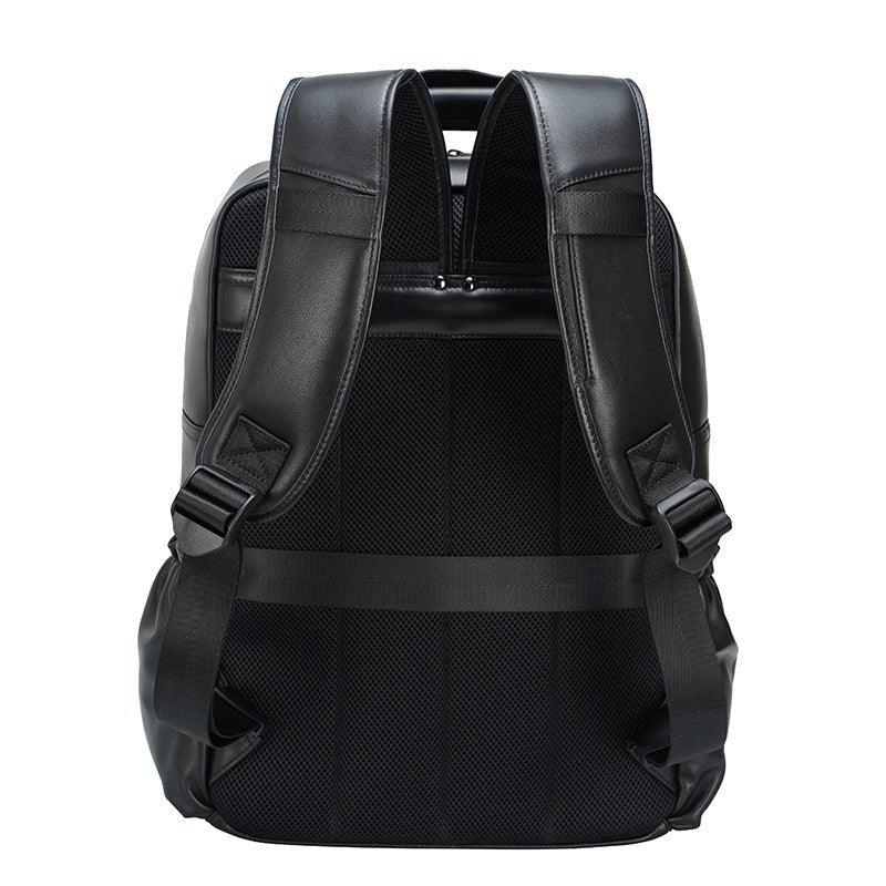 Men Black Leather Backpack