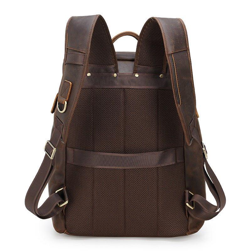 Men Leather Backpack 15 inch Laptop Business