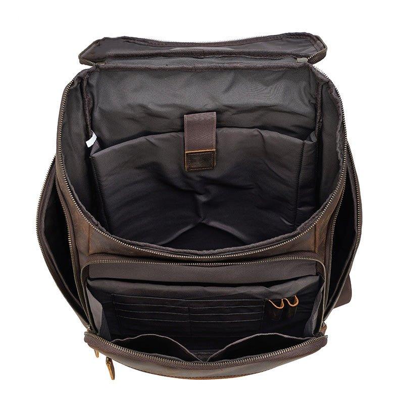 Men Leather Backpack 15 inch Laptop Business