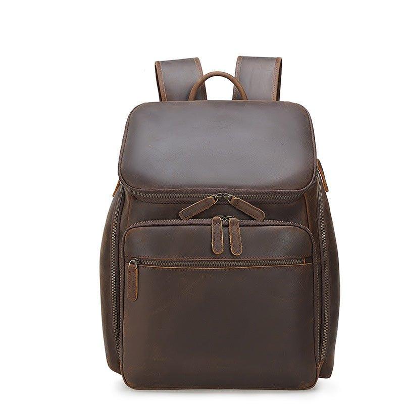 Men Leather Backpack 15 inch Laptop Business