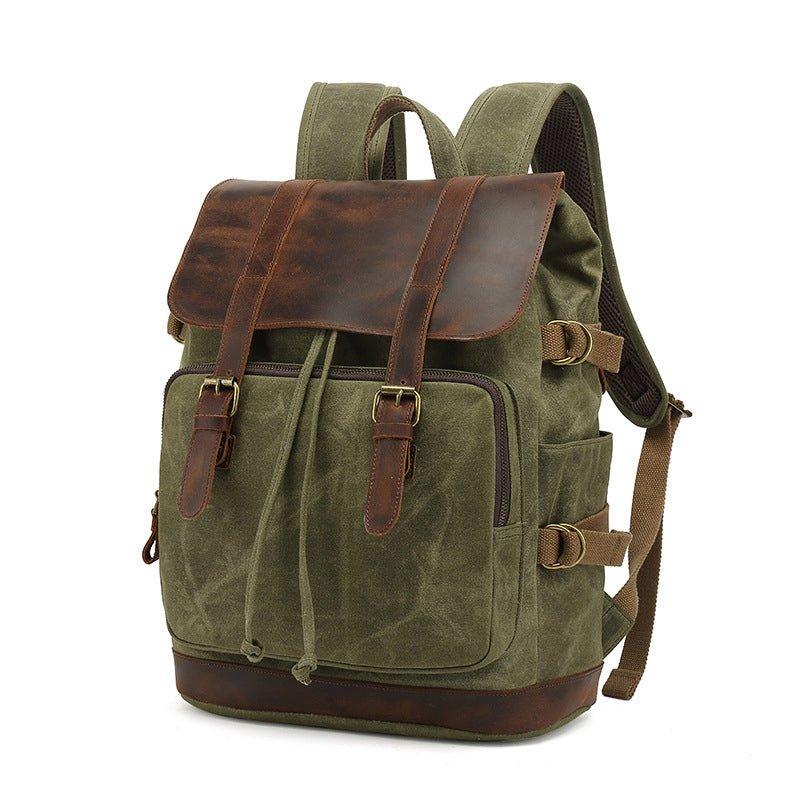 Vintage Leather and Canvas Backpack Rucksack