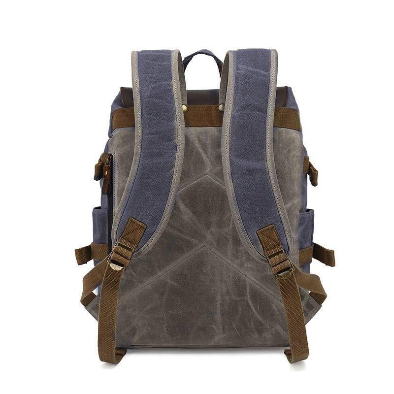 Vintage Leather and Canvas Backpack Rucksack